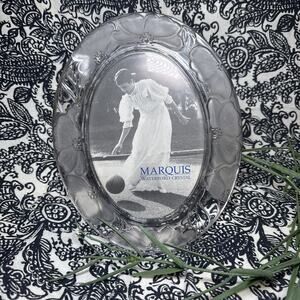 Marquis By Waterford Crystal Floral Oval 5x7 Picture Frame VTG NWT No Orig Box